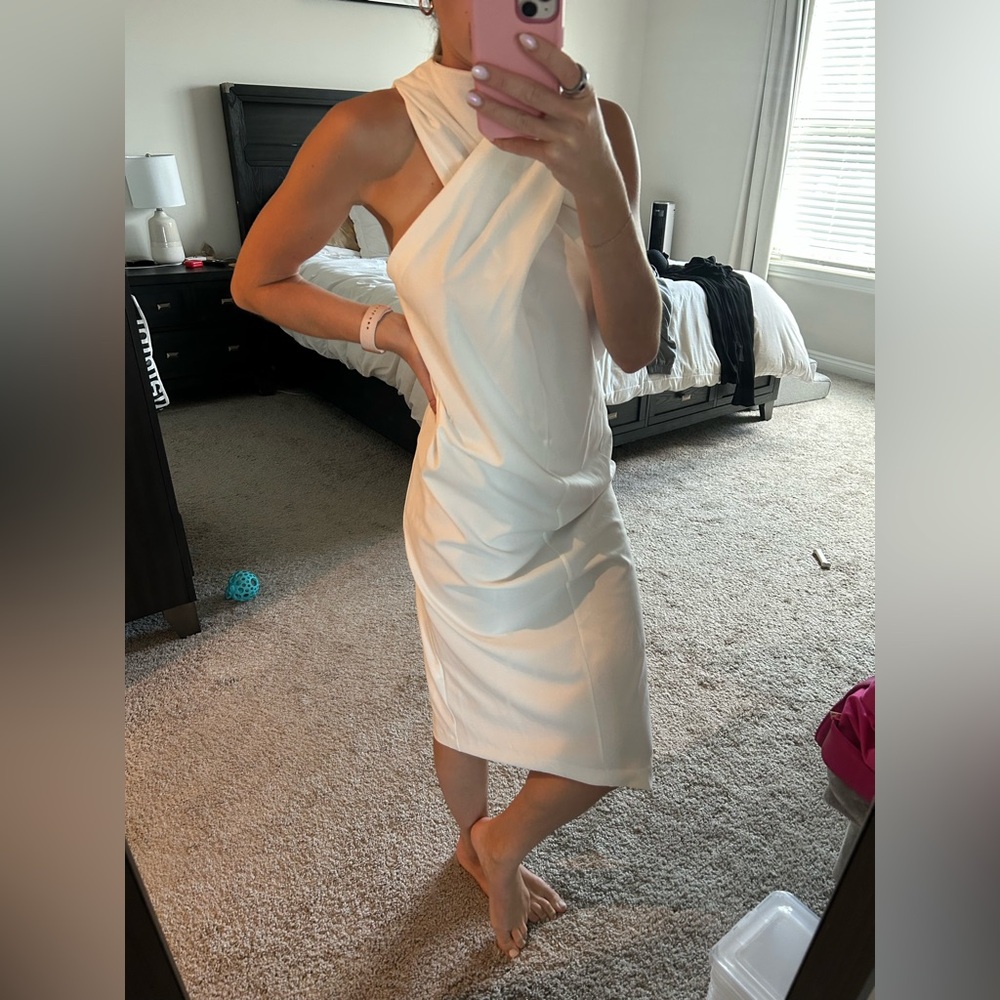 Zara White Midi Dress